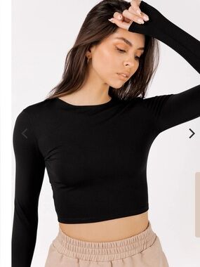 Unlabeled Long Sleeve Crop Top Black
